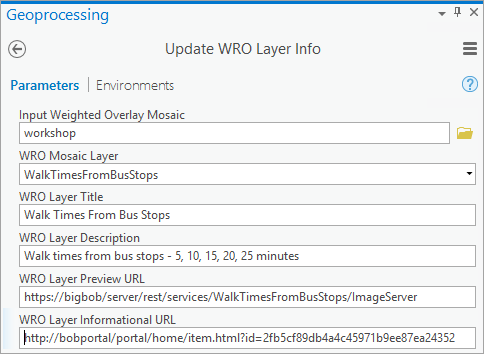 Update WRO Layer Info